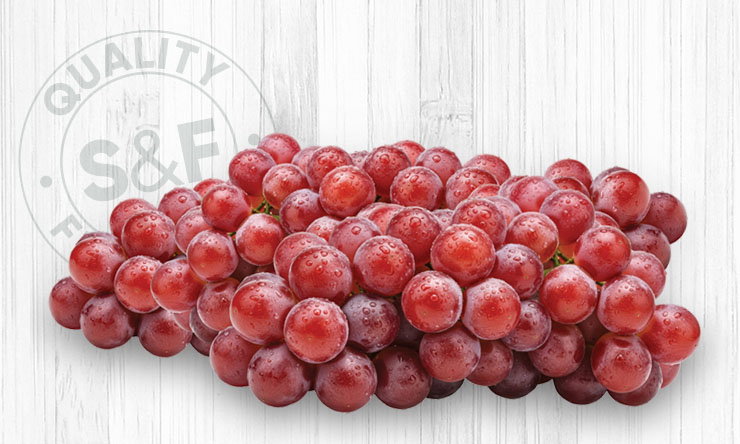 A cluster of plump green seedless grapes with a glossy surface