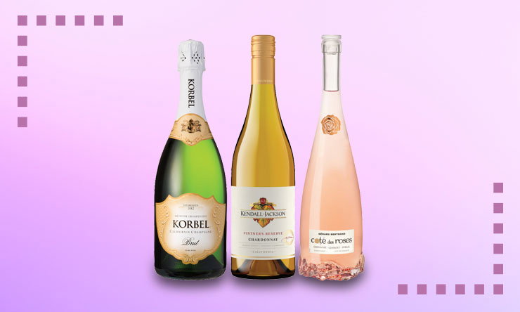 Assorted red and white wine bottles grouped together