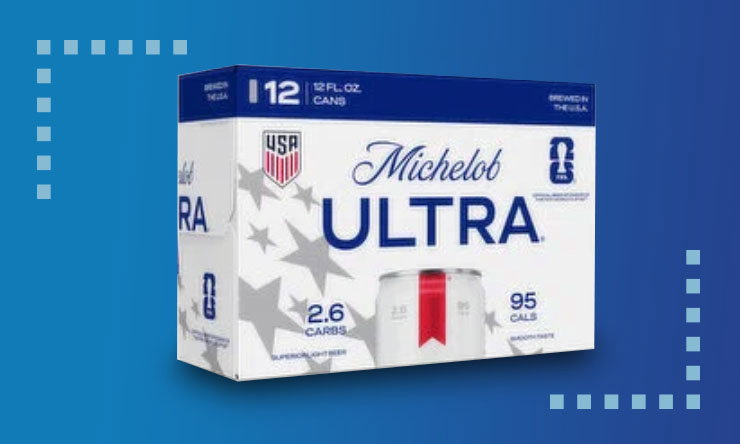 Michelob Ultra beer multipack, available in select package sizes. Must be 21 or older to purchase. See ad for current price and offer details."