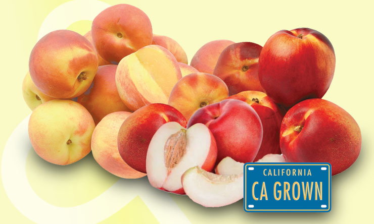 Fresh peaches and nectarines, sold by the pound. See ad for current price and offer details.