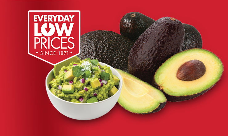 Fresh avocados displayed together as a featured fruit item.