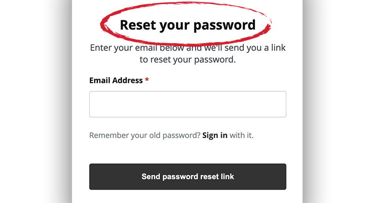 reset your password