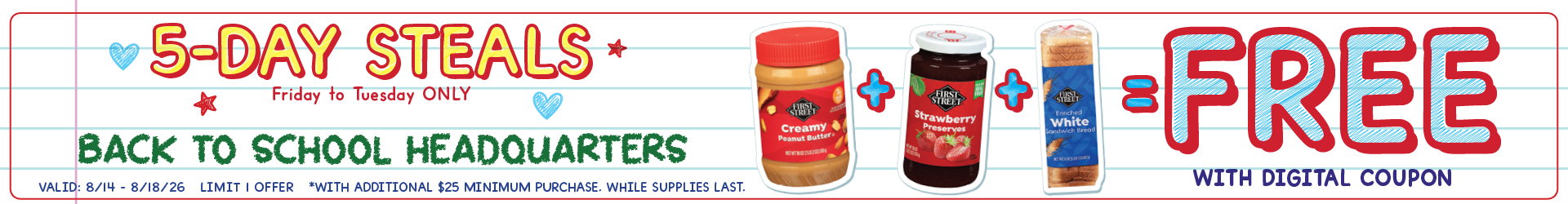 Smart & Final 5 Day Steals banner highlighting limited-time deals, digital coupons, and savings available
