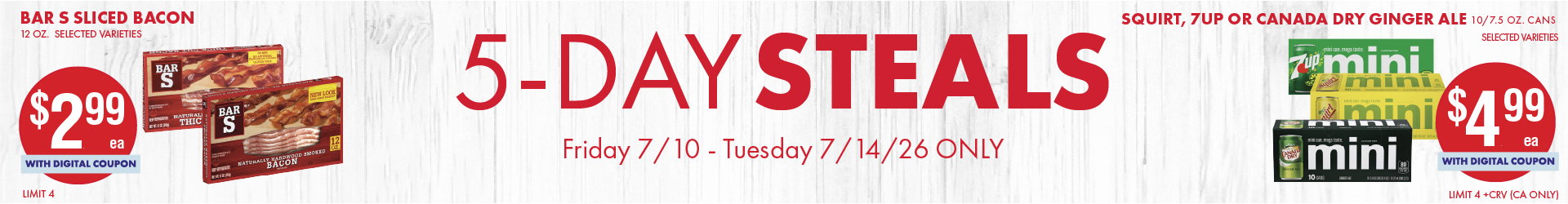 Smart & Final 5 Day Steals banner highlighting limited-time deals, digital coupons, and savings available