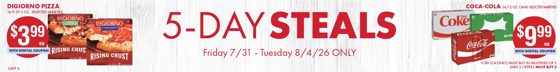 Smart & Final 5 Day Steals banner highlighting limited-time deals, digital coupons, and savings available